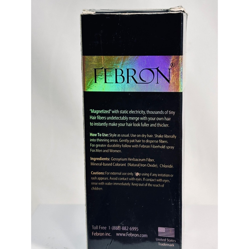 Febron Hair Building Fibers Medium Brown 30g 1.06oz‎ Natural Thinning Hair - Picture 5 of 6